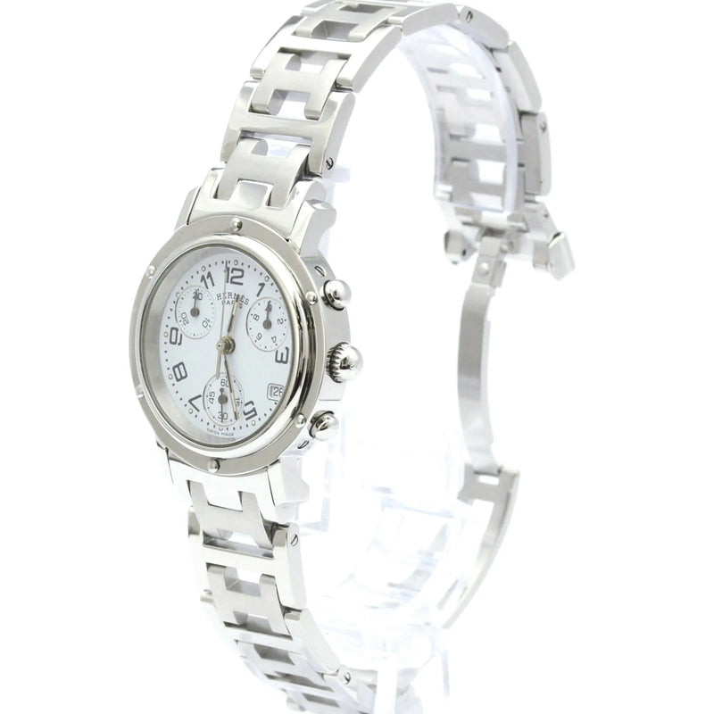 Hermes Clipper Chronograph Quartz Stainless Steel Watch