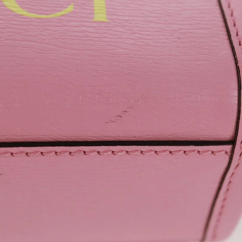 Gucci Vertical Tote Printed Leather Pink Bag