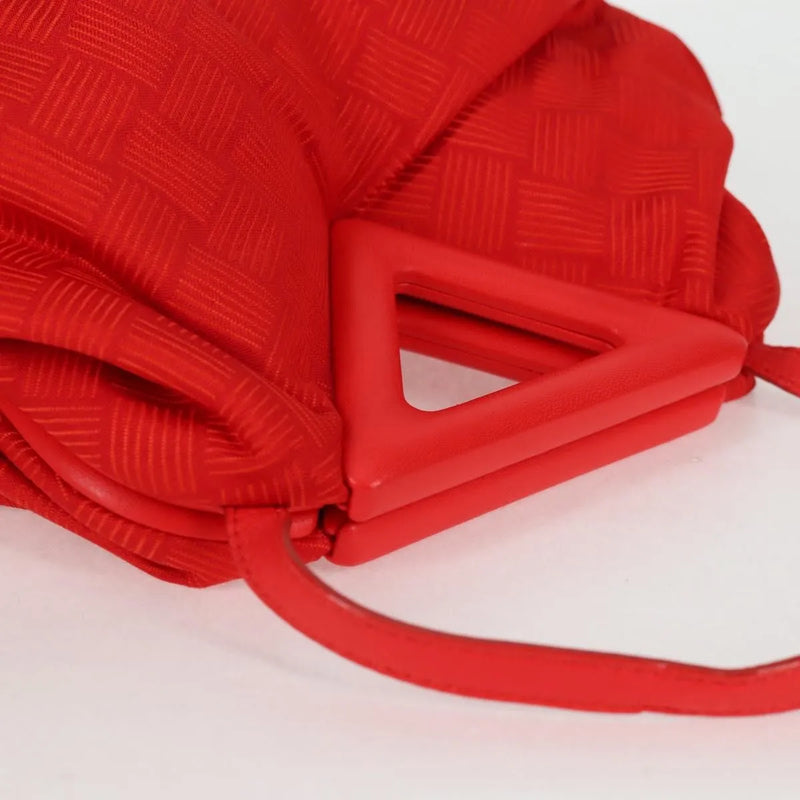 Bottega Veneta Point Chunky Knit Fabric Red Nylon Bag