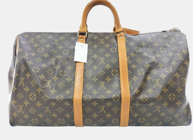 Louis Vuitton Keepall Bandouliere Monogram Canvas Brown Bag