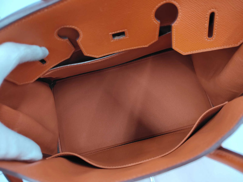 Hermes Birkin Epsom Orange Leather Bag