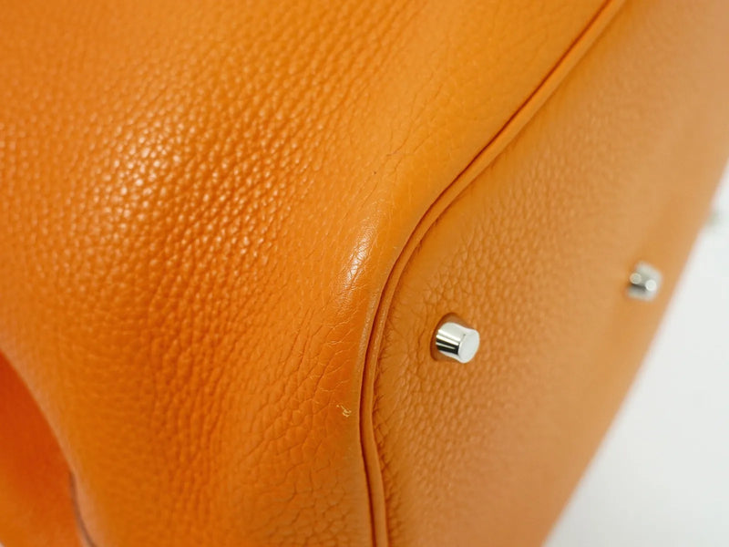 Hermes Picotin Lock Togo Orange Leather Bag