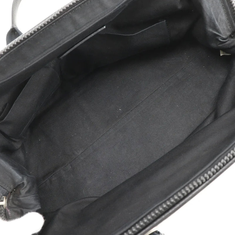 Bottega Veneta Vintage Leather Gray Canvas Bag
