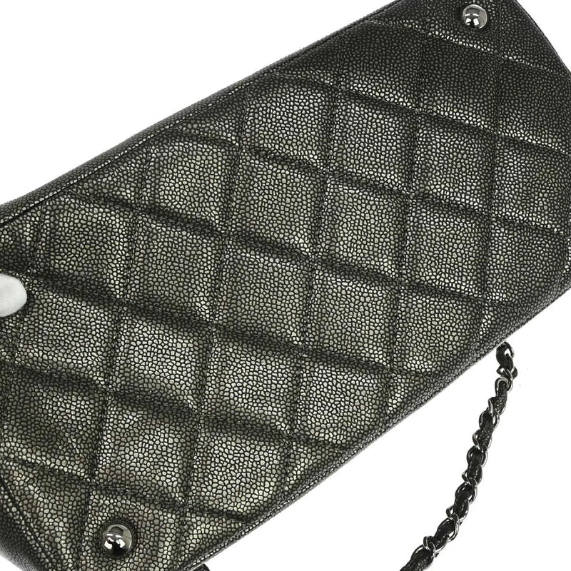 Chanel Timeless Cc Shopping Tote Quilted Caviar Metallic Leather Bag