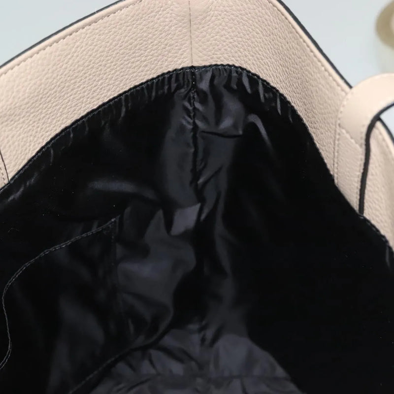 Versace La Medusa Tote Embossed Canvas Beige Leather Bag