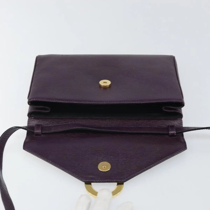 Celine Circle Logo Leather Purple Bag
