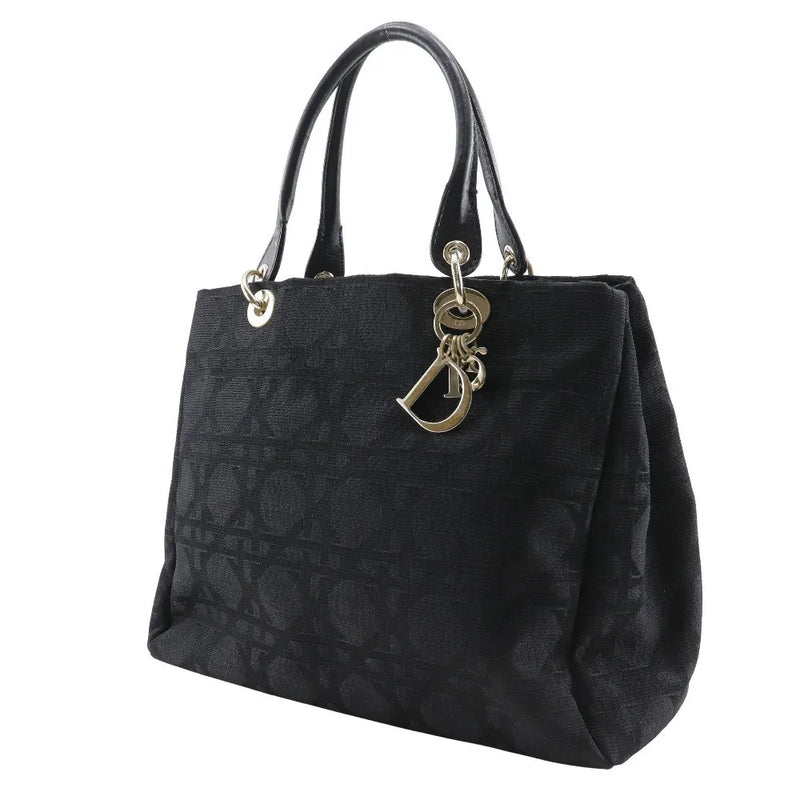 Christian Dior Lady Cannage Matelassé Black Canvas Bag