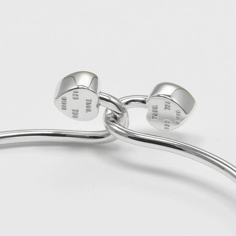 Tiffany & Co. Double Heart Lock Bangle Sterling Silver With 18k Yellow Gold Jewelry