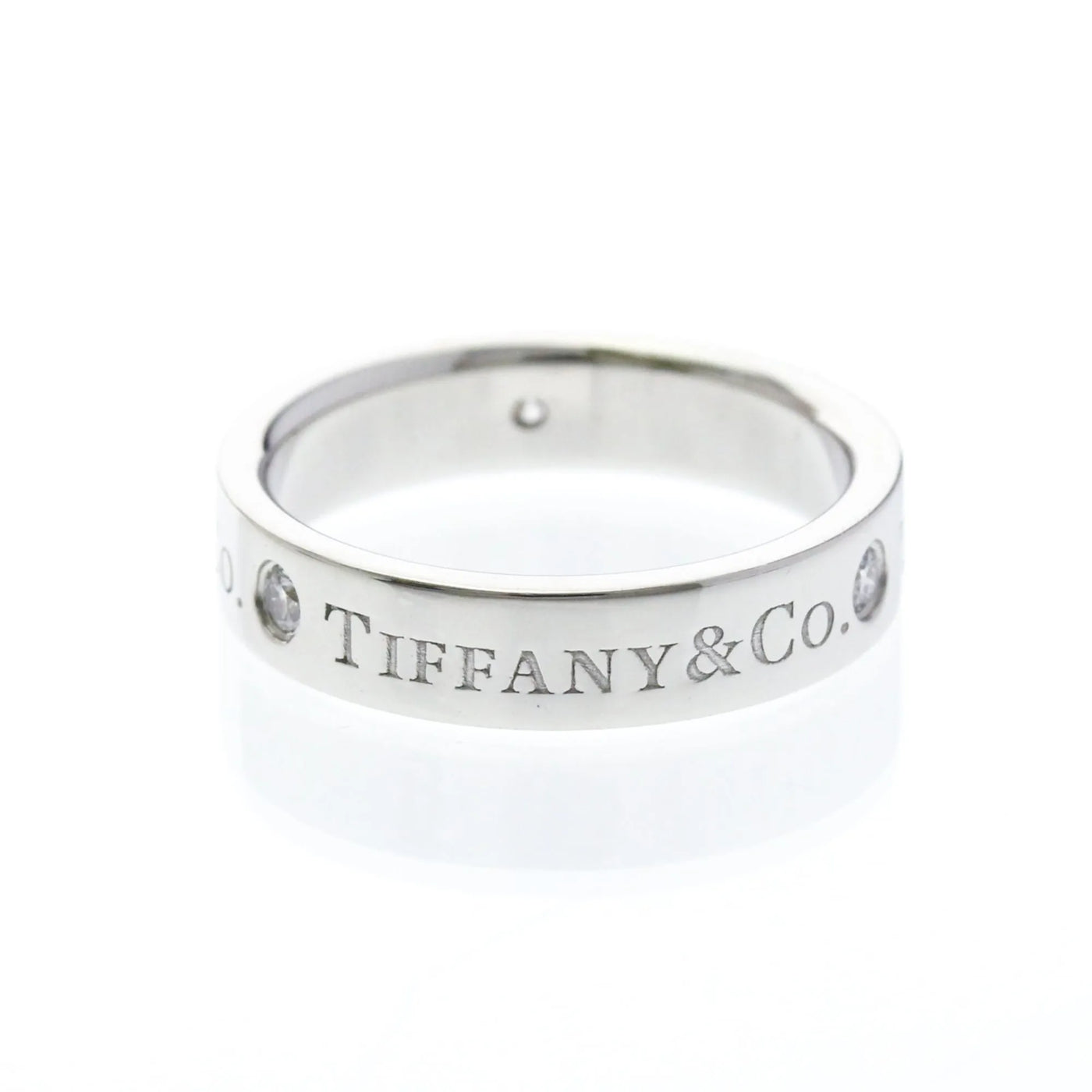 Tiffany & Co. Classic Wedding Band 3 Diamonds Platinum And Silver Jewelry