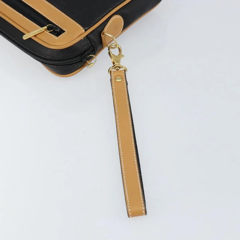 Gucci Vintage Clutch Leather Black Bag