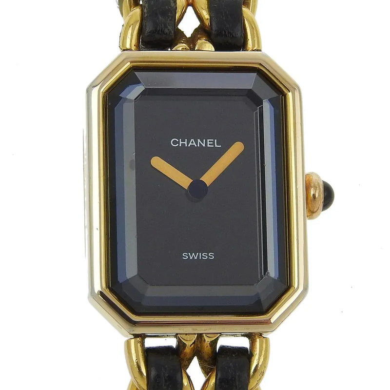 Chanel Premiere Rock Quartz Plated Metal And Leather Watch