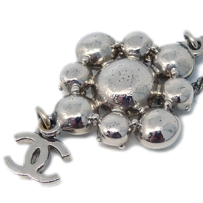 Chanel Cc Cluster Drop Pendant Metal With Crystals Silver Silver_plated Jewelry