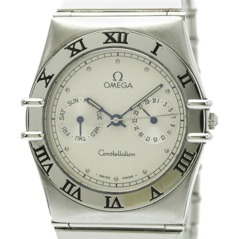 Omega Constellation Day Date Quartz Stainless Steel Watch