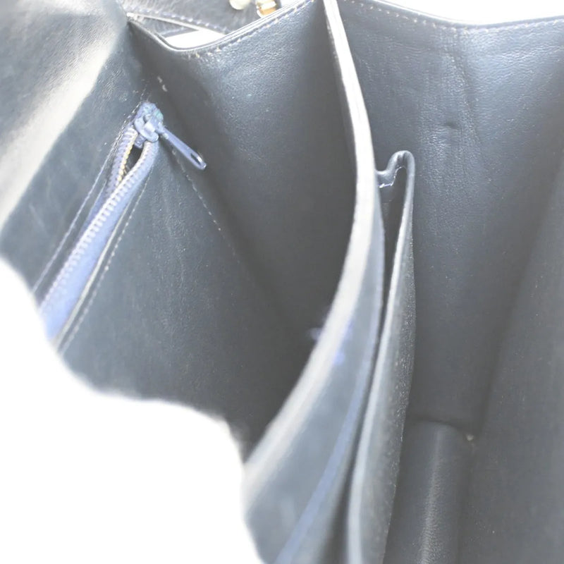 Celine Horse Carriage Canvas And Leather Navy Bag