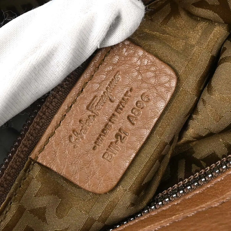 Salvatore Ferragamo Sofia Satchel Leather Brown Bag