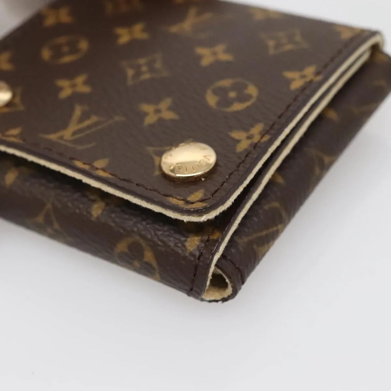 Louis Vuitton Case Jewelry Box Canvas Brown Accessory