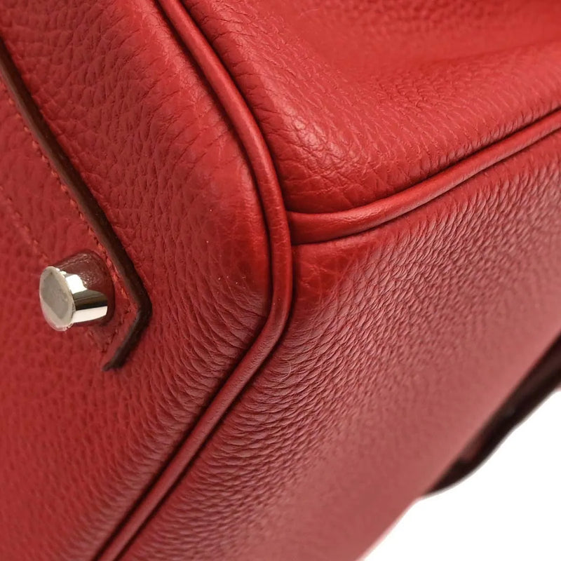 Hermes Birkin Red Togo With Palladium Hardware Leather Bag