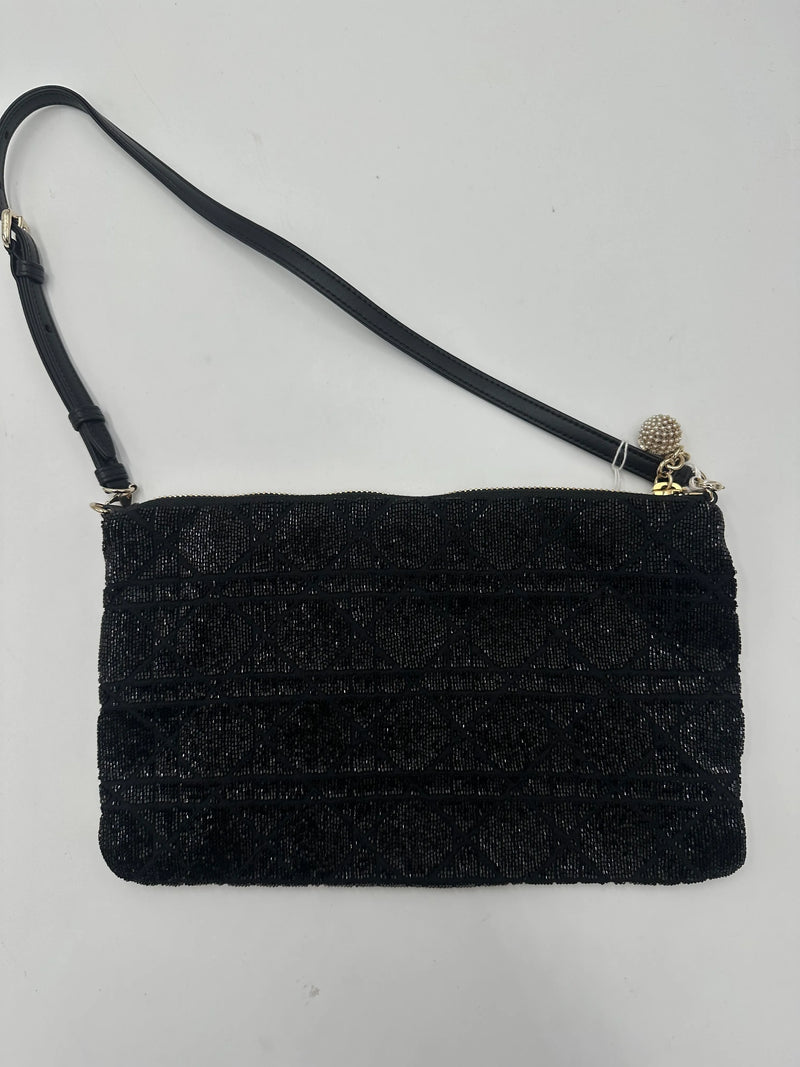 Christian Dior Black Cannage Leather Beads Bag