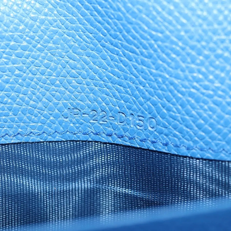 Salvatore Ferragamo Gancini Flap Continental Leather Blue Accessory