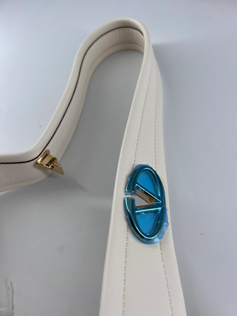 Valentino Garavani Ruffle Leather White Bag