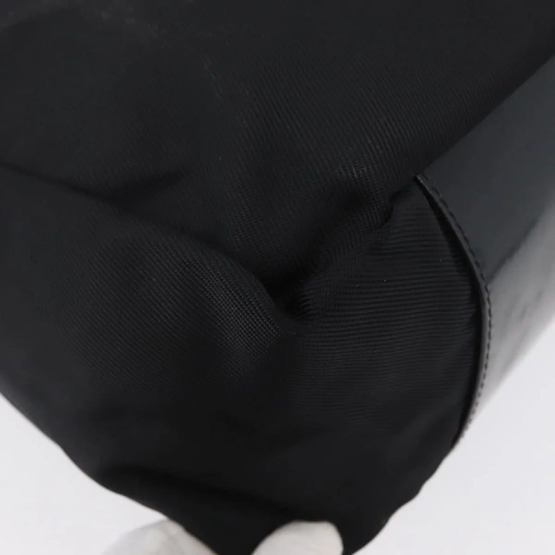 Gucci Vintage Bamboo Shoulder Nylon Black Bag