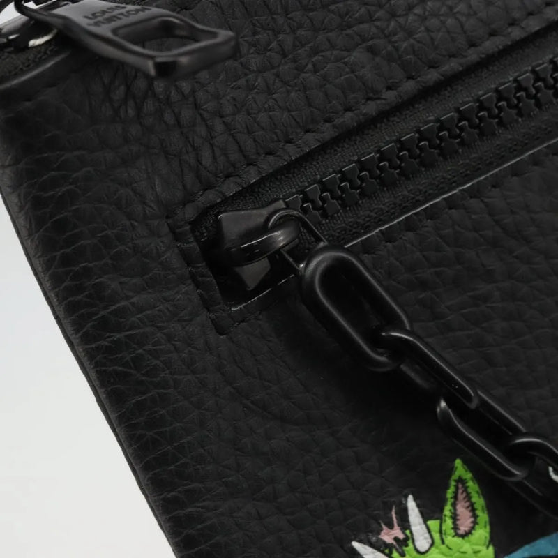 Louis Vuitton Lv Friends A4 Printed Monogram Taurillon Leather Black Canvas Bag