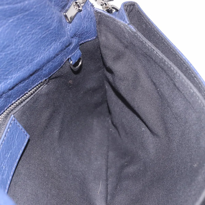 Balenciaga Classic Studs Envelope Strap Clutch Leather Navy Bag