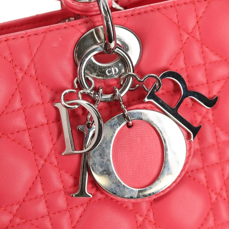 Christian Dior Lady Cannage Matelassé Pink Leather Bag