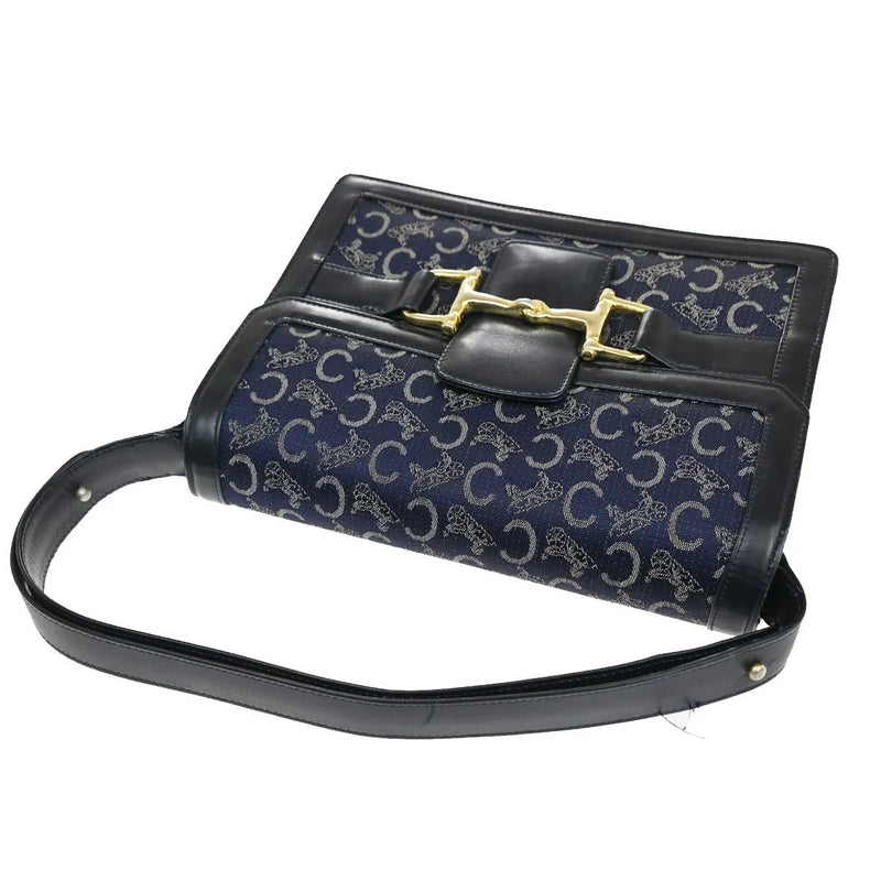 Celine Horse Carriage Canvas And Leather Navy Bag