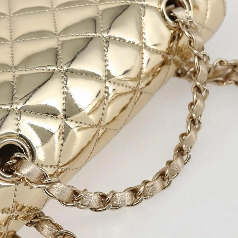 Chanel Hollywood Boulevard Backpack With Star Coin Purse Quilted Metallic Leather Gold Patent_leather Bag
