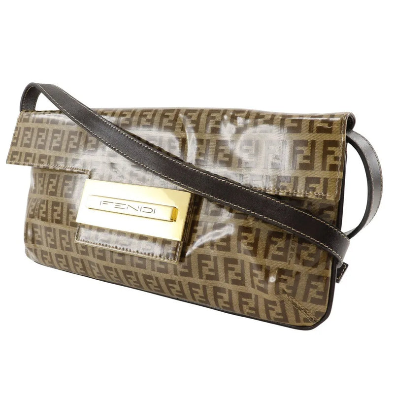 Fendi Zucchino Mamma Baguette Vinyl Brown Plastic Bag