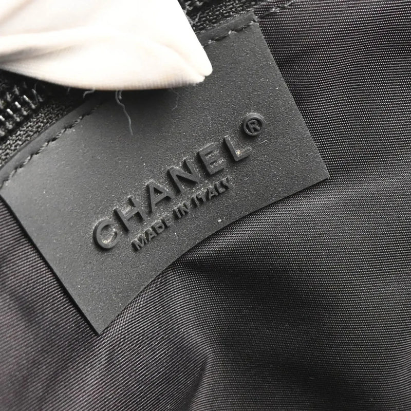 Chanel Sport Line Flap Messenger Wool And Nylon Black Bag