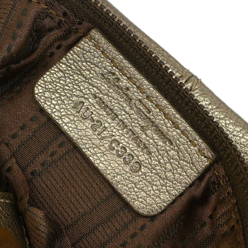 Salvatore Ferragamo Vala Leather Gold Bag