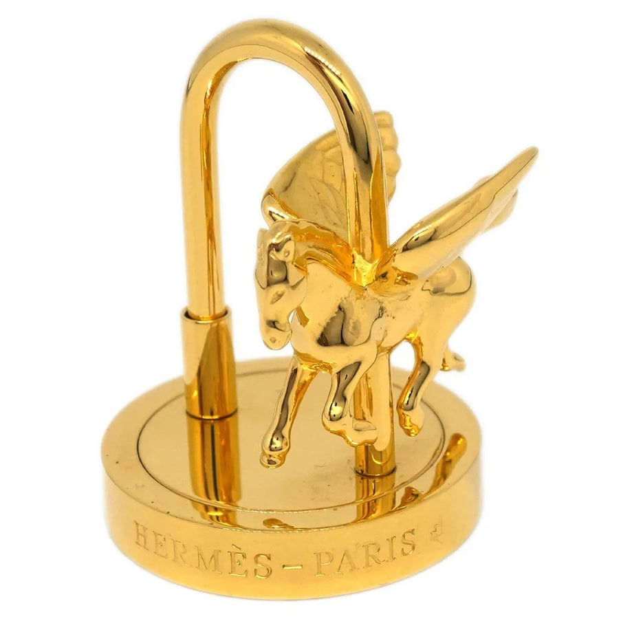 Hermes Pegasus Cadena Lock Charm Metal Gold Gold_plated Accessory