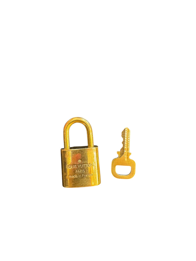 Louis Vuitton Padlock And Key Logo Metal Gold Accessory