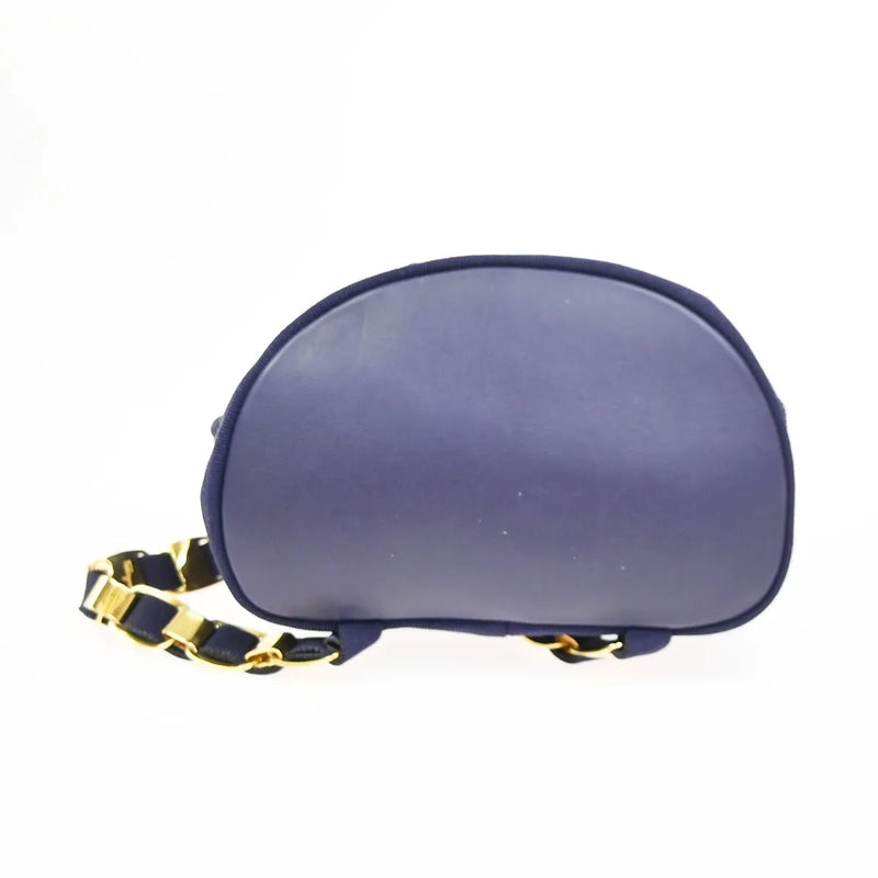 Salvatore Ferragamo Vara Chain Canvas Purple Bag