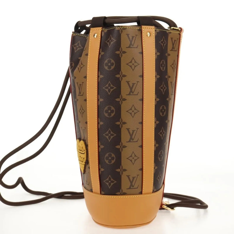 Louis Vuitton Nigo Randonnee Limited Edition Stripes Monogram Canvas Brown Bag