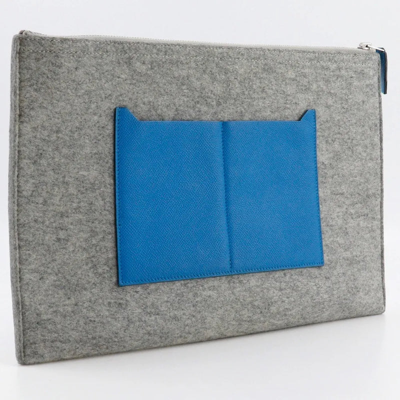 Hermes Toodoo Epsom And Wool Blue Bag