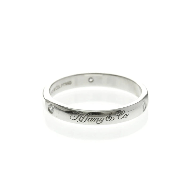 Tiffany & Co. Notes Wedding Band Platinum With Diamonds Silver Jewelry