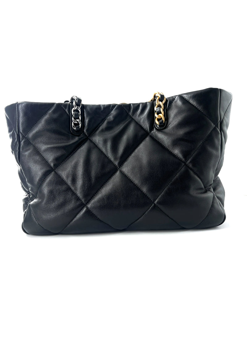 Chanel 19 Shopping Quilted Leather Black Bag