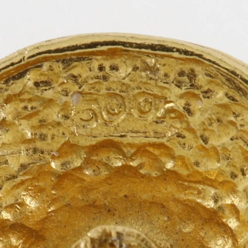 Chanel Vintage Logo Round Plated Gold Gold_plated Jewelry