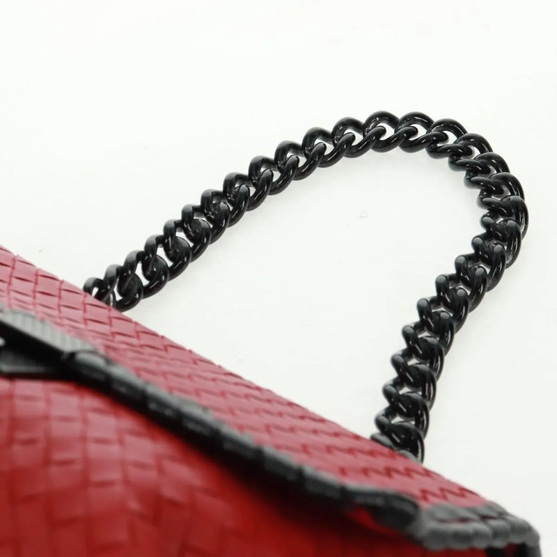 Bottega Veneta Glass Intrecciato Nappa With Snakeskin Red Leather Bag