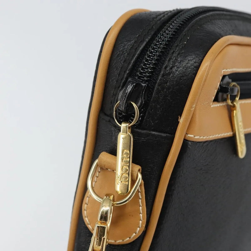 Gucci Vintage Clutch Leather Black Bag