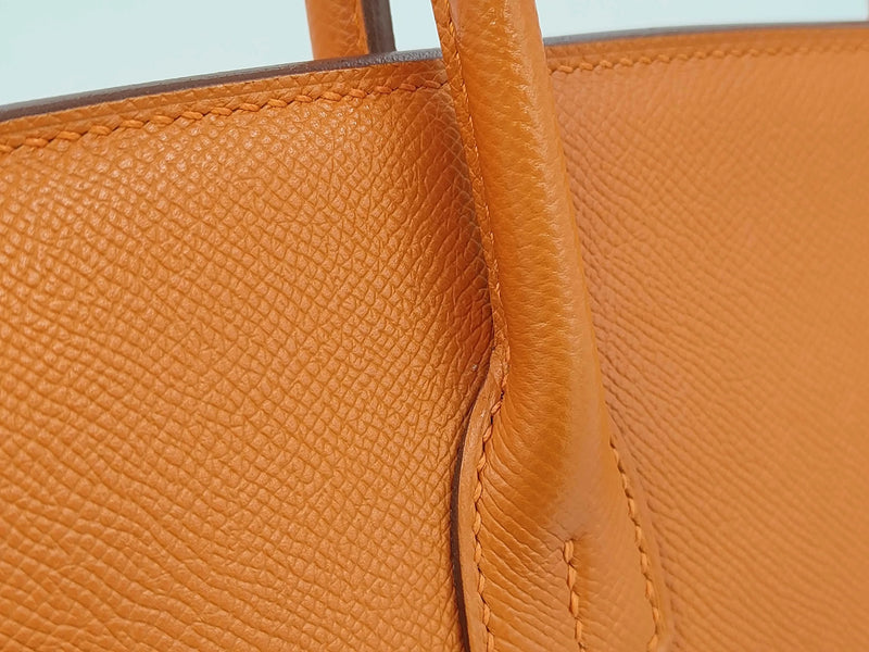 Hermes Birkin Epsom Orange Leather Bag