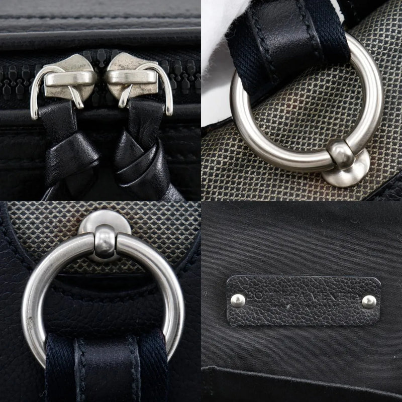 Bottega Veneta Vintage Leather Gray Canvas Bag