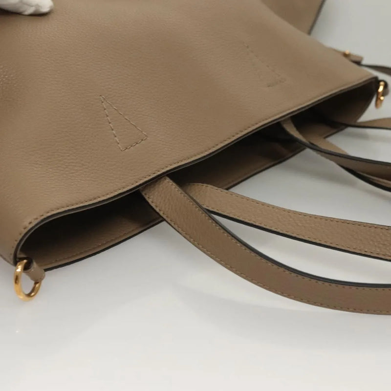 Versace La Medusa Tote Embossed Canvas Beige Leather Bag