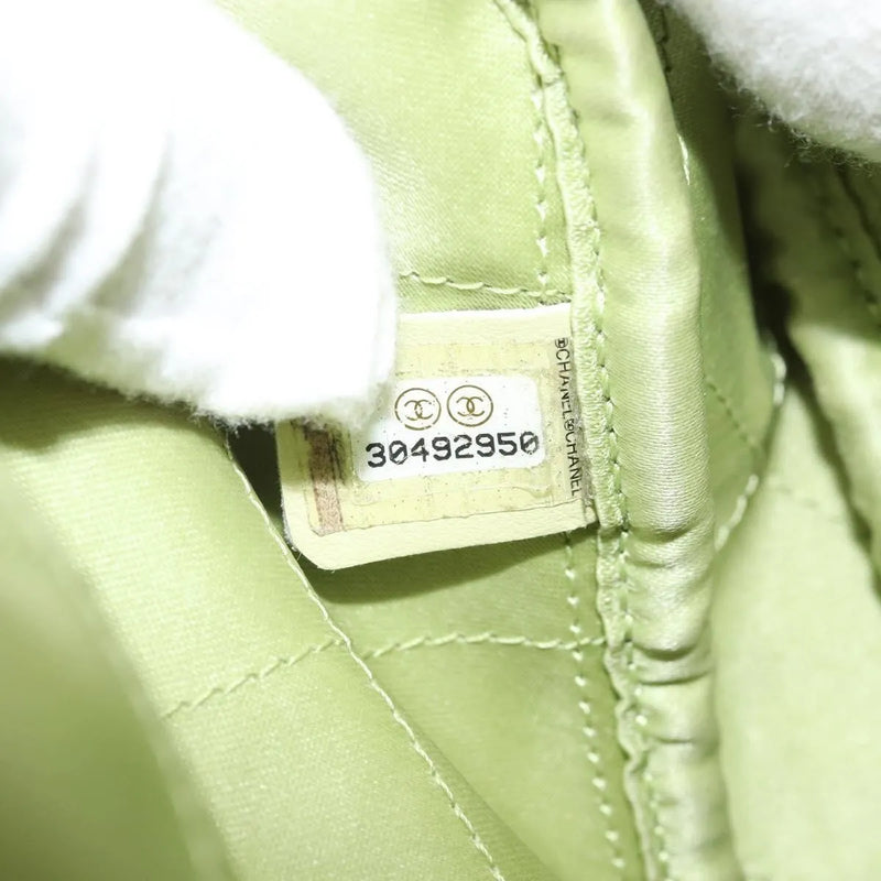 Chanel Diamond Chain Quilted Lambskin Green Leather Bag