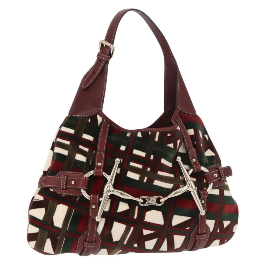 Gucci Vintage Jackie Shoulder Canvas And Leather Green Bag