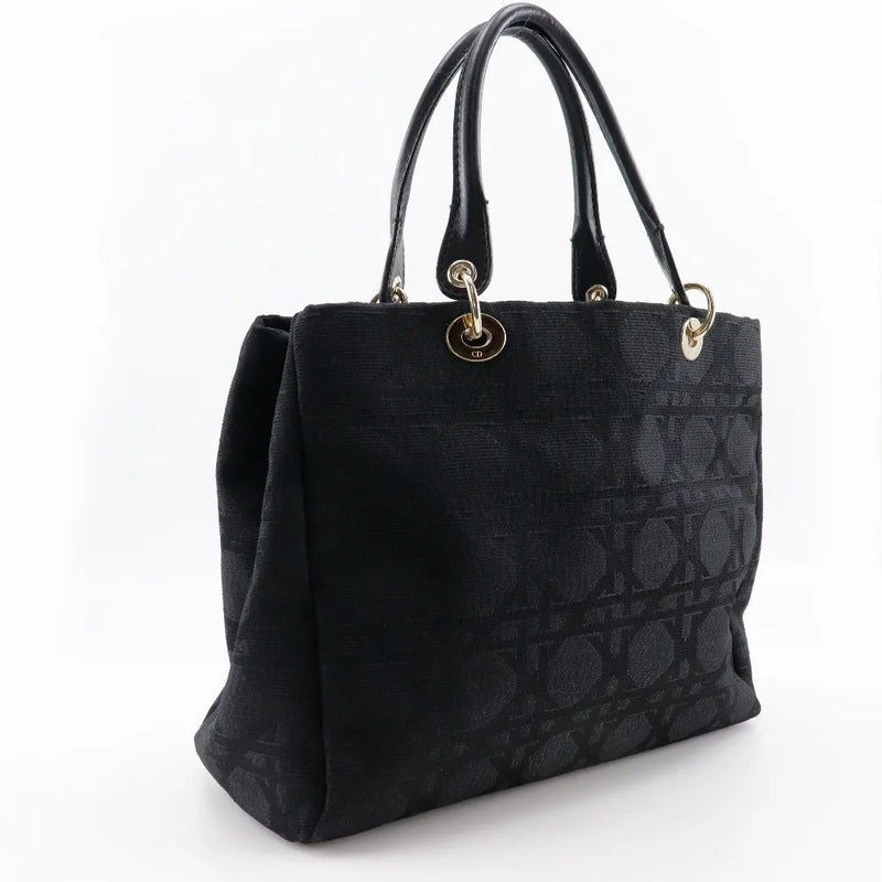 Christian Dior Lady Cannage Matelassé Black Canvas Bag