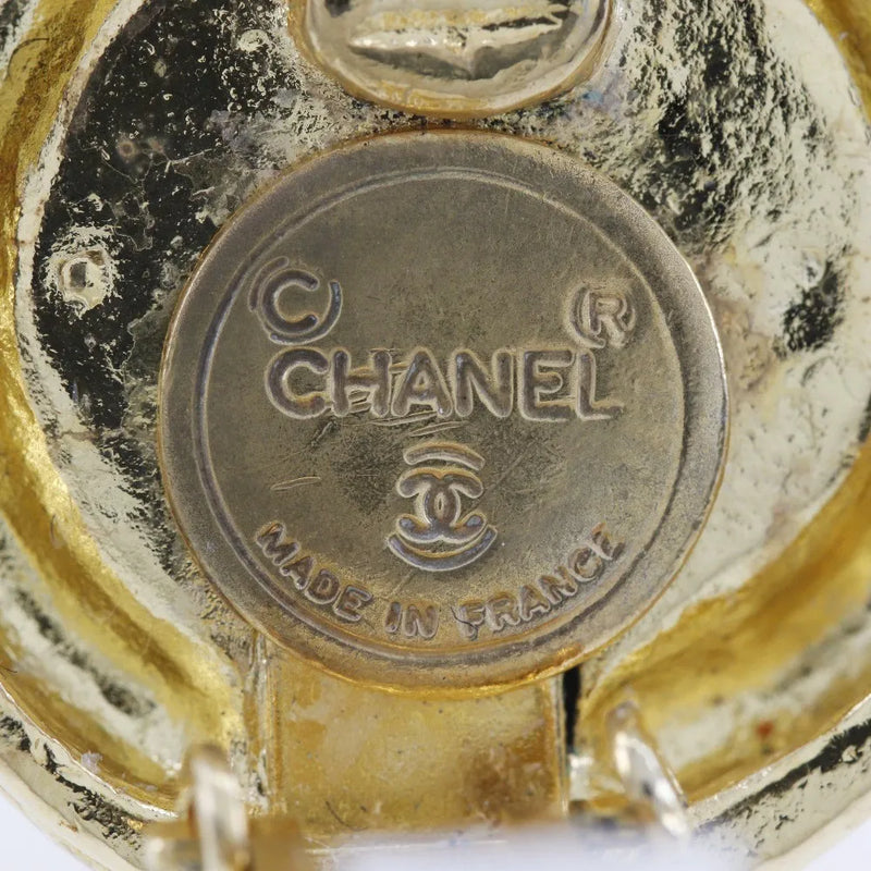 Chanel Vintage Cc Clip-On Metal Gold Gold_plated Jewelry